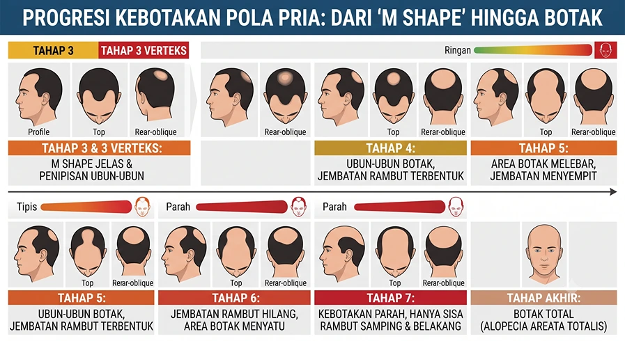 proses kebotakan m shape