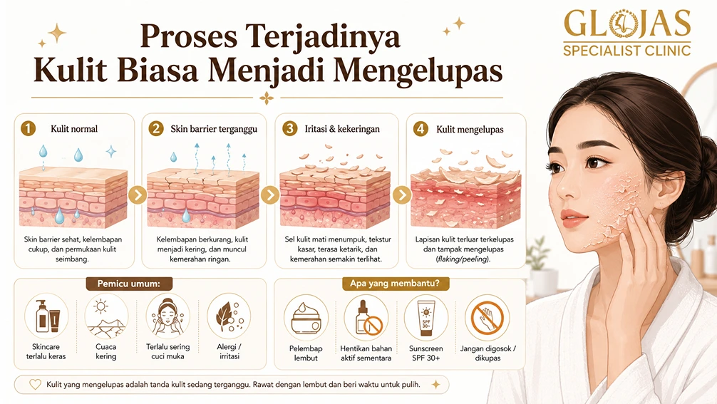 Proses Terjadinya Kulit biasa menjadi mengelupas