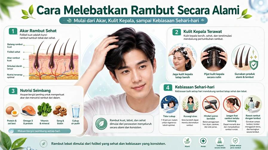 melebatkan rambut

